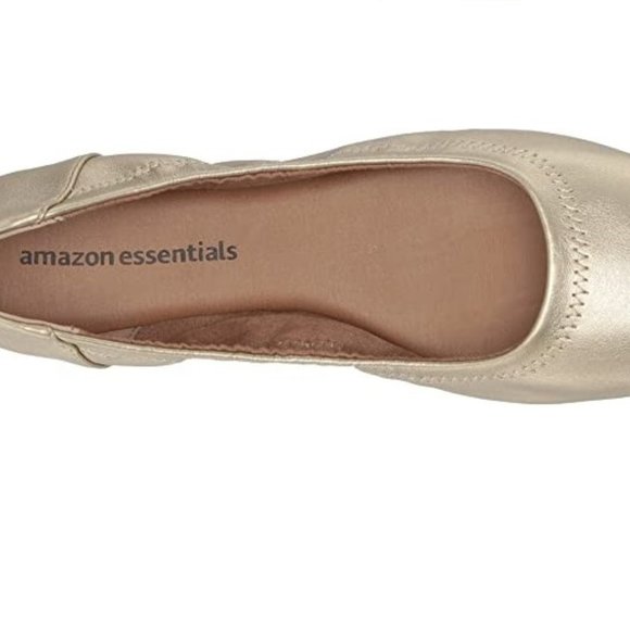 NWT Gold Ballet Flats Amazon Essentials women’s size 12.5 - Picture 2 of 4